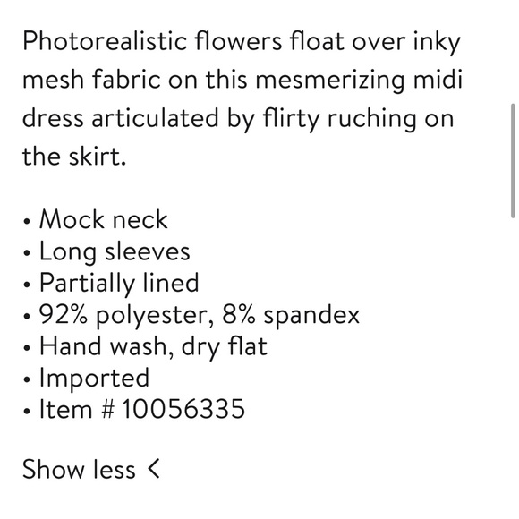 Floral Ruched Mesh Long Sleeve Midi Dress - Picture 7 of 9